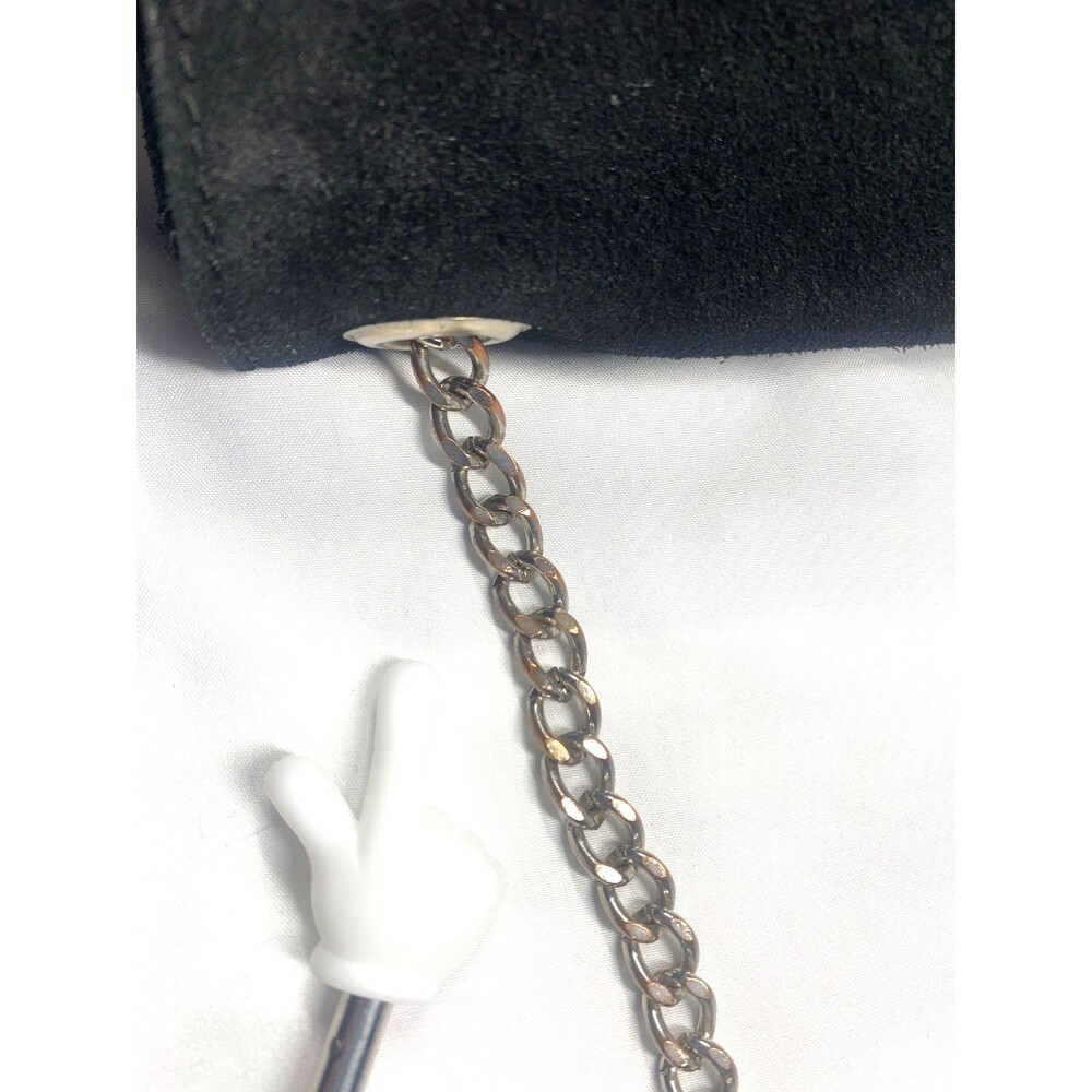 Brandy Melville Crossbody Handbag Black Suede Adjustable Chain w/ Grommet Strap - Picture 12 of 12